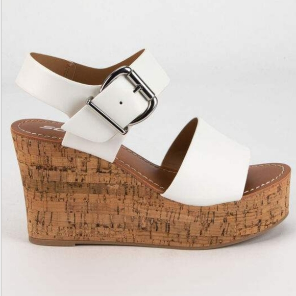 White wedge platform sandal - Picture 3 of 5